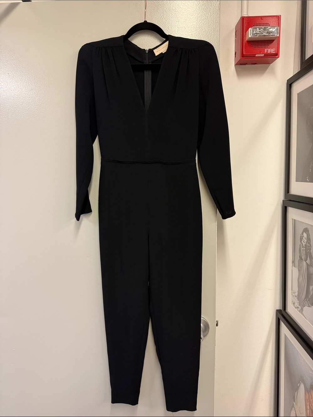 Stella McCartney Black Long-Sleeve V-Neck Jumpsuit
